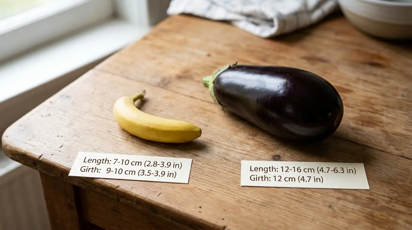 penis size showing a banana and an eggplant