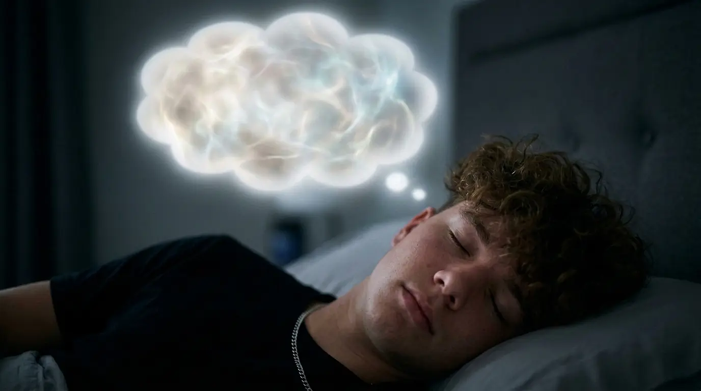 Teenage boy having a dream.