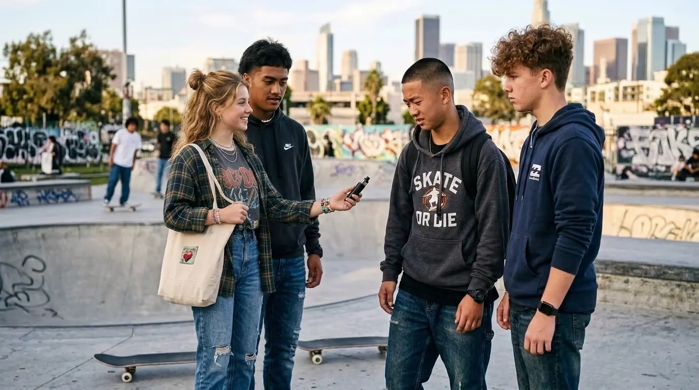 Teenagers_offering_vape_at_skate…_202607171420 Teens offering a vape at skate park.